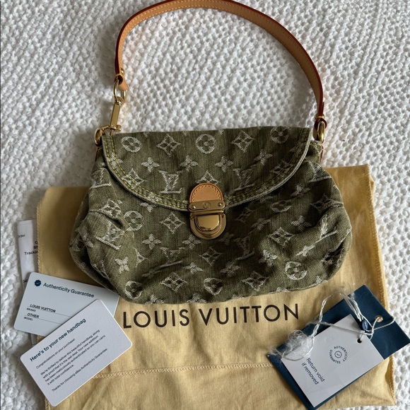 Louis Vuitton mini denim pleaty in rare green lichen color - Picture 1 of 5